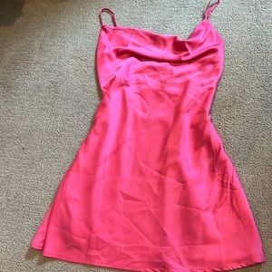 Pink slip mini dress